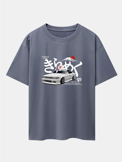 Killian® | Tokyo Mt. Fuji Car Print Drop Shoulder Oversize T-Shirt
