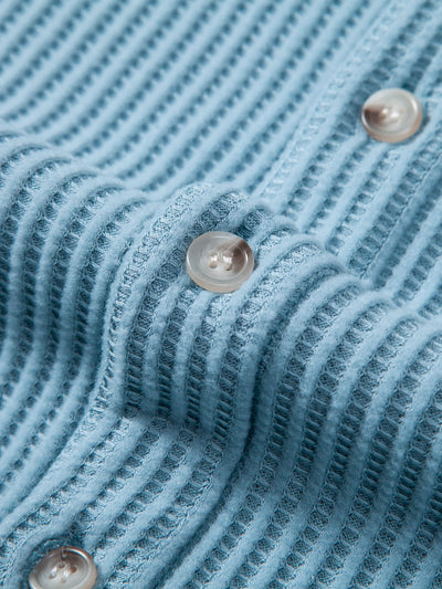 Derek® | Waffle Button Up Shirt & Drawstring Waffle Shorts