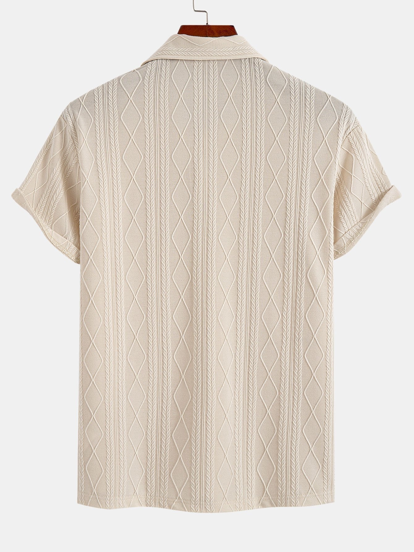 Yovani® | Knitted Geometric Rhombus Jacquard Polo