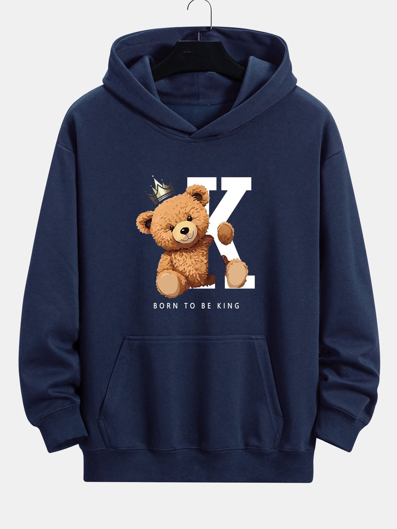 Piran | Crown King Bear Print Relax Fit Hoodie