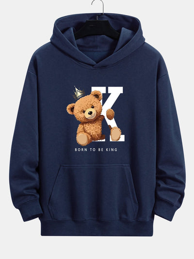 Piran | Crown King Bear Print Relax Fit Hoodie