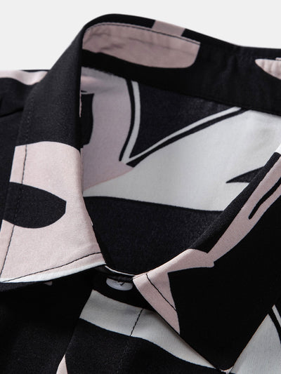 Amadeo® | Abstract Print Button Up Shirt