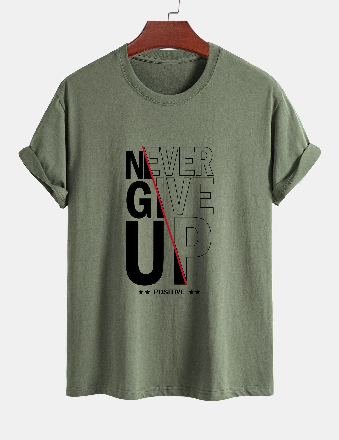 Trasímaco® | Never Give Up Print Cotton T-Shirt