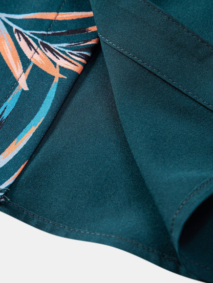 Anacleto® | Leaf Patchwork Print Button Up Shirt