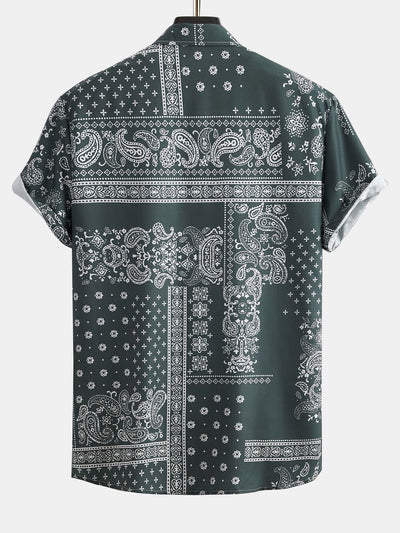 Aryon® | Paisley Frame Pattern Print Shirt Random Pattern Design