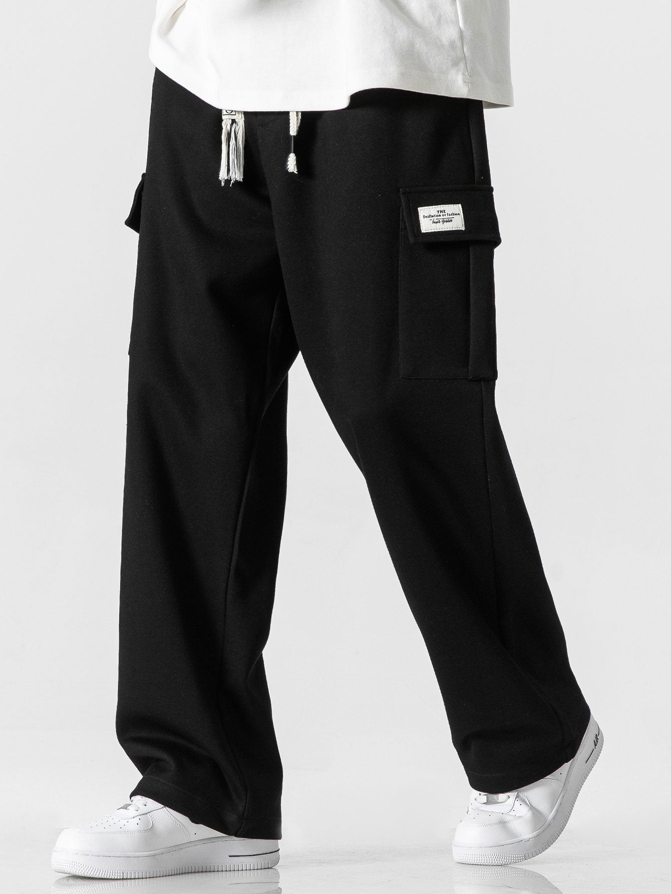 Erasto® | Relax Fit Straight Leg Jersey Cargo Pants