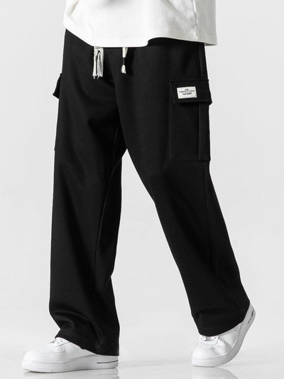 Erasto® | Relax Fit Straight Leg Jersey Cargo Pants