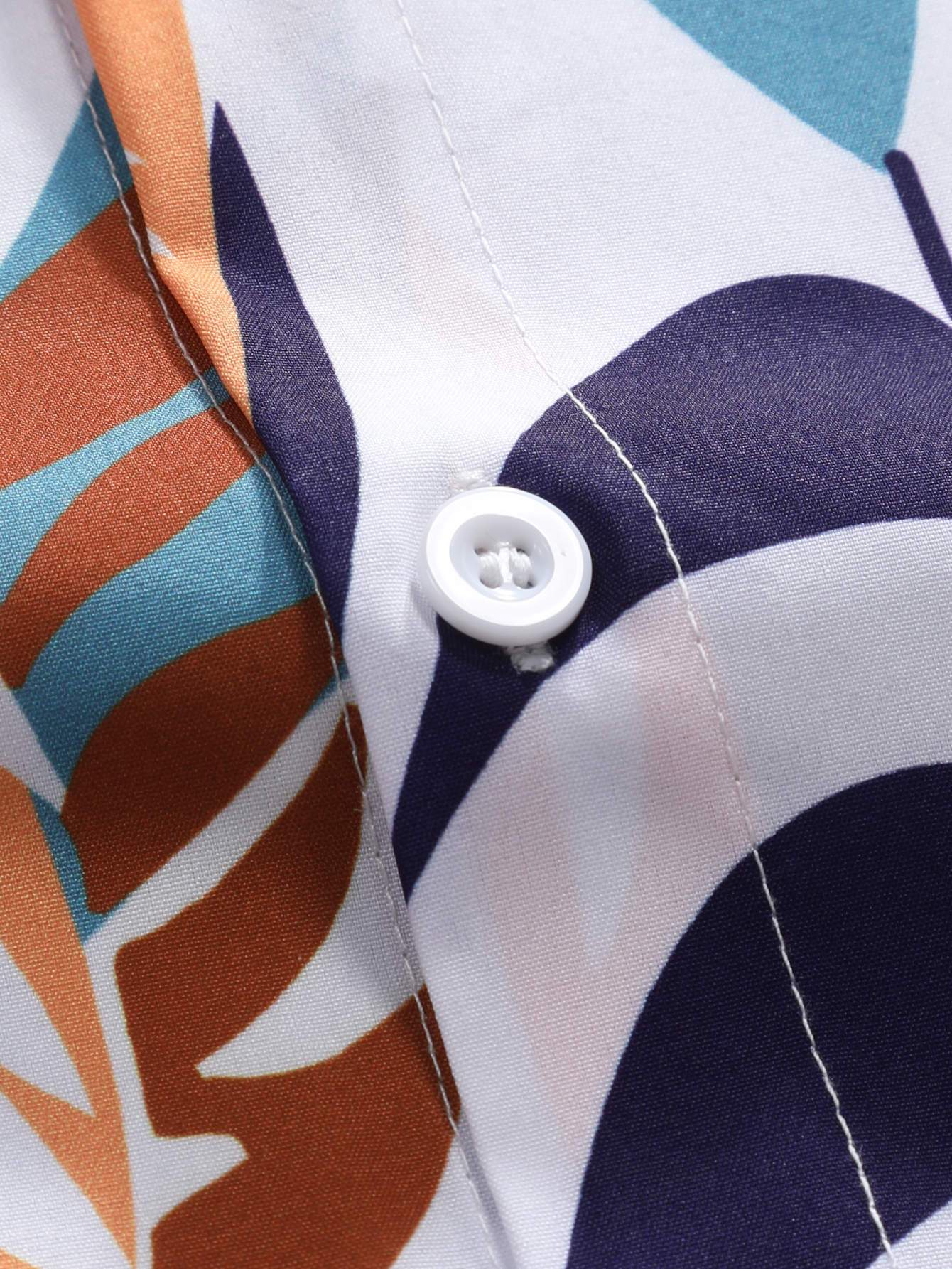 Adonis® | Colorful Leaf Print Button Up Shirt & Swim Shorts
