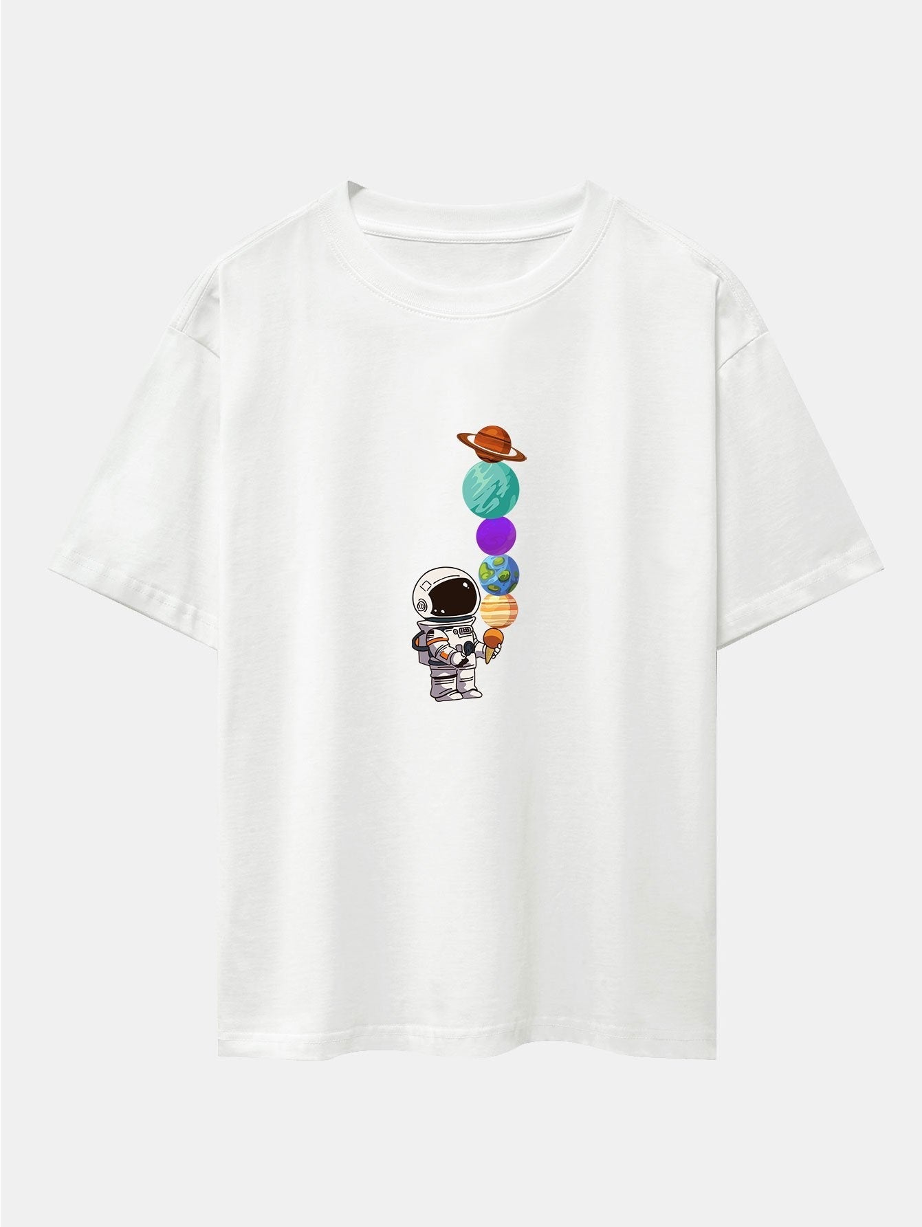 Atilano® | Planet Astronaut Print Drop Shoulder Oversize T-Shirt