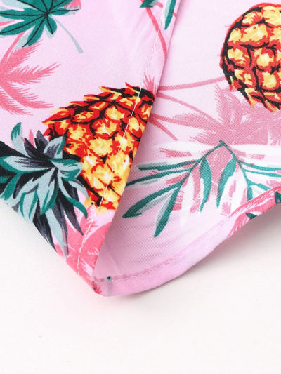 Almas® | Pineapple Palm Tree Print Button Up Shirt