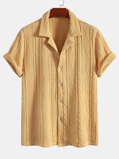 Akim® | Knitted Geometric Textured Cuban Shirt