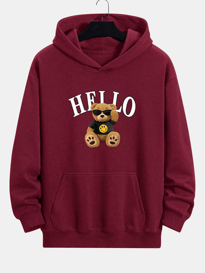 Milo | Hello Sunglasses Bear Print Relax Fit Hoodie