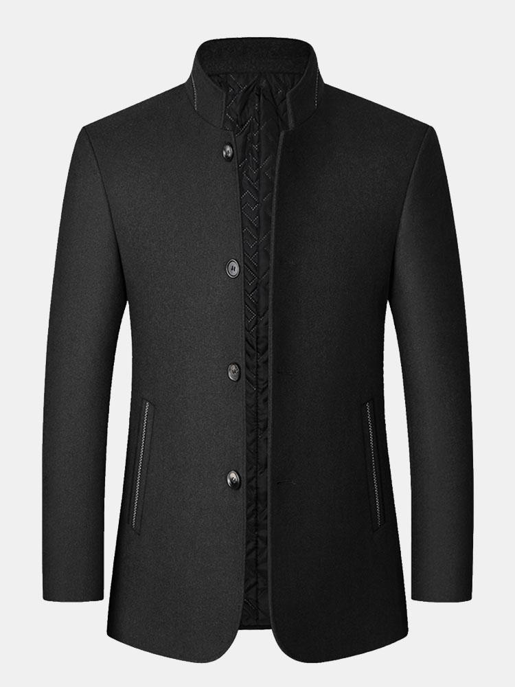 H��ctor | Stand Collar Wool Blended Blazer