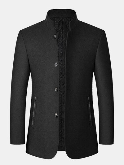 H��ctor | Stand Collar Wool Blended Blazer