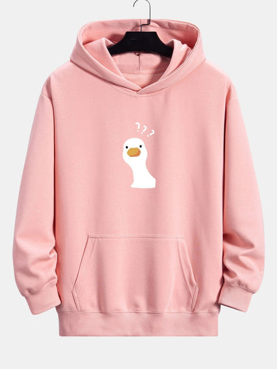 Paul | Question Mark Doubtful Duck Print Relax Fit Hoodie
