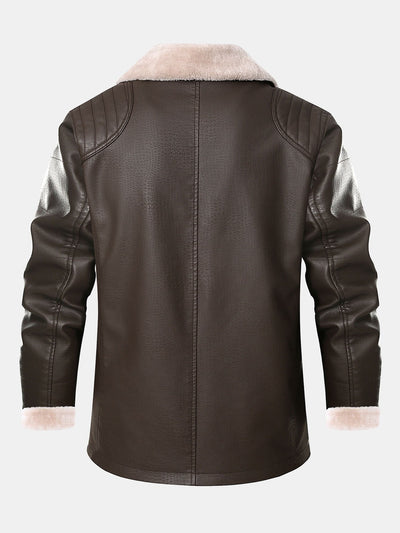 Alfonso | Faux Fur Lined PU Leather Blazer