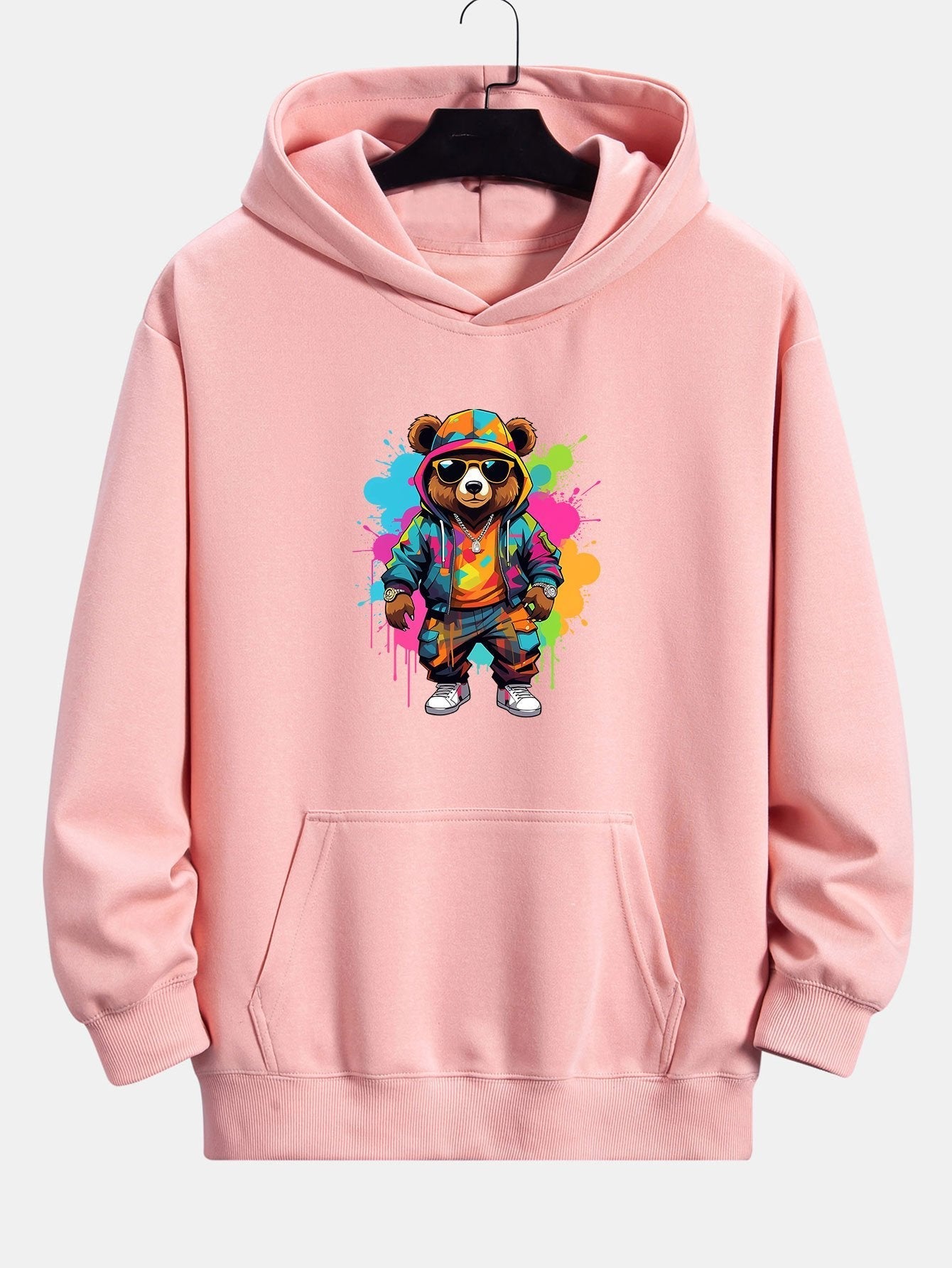 Houston | Ink Bear Print Relax Fit Hoodie