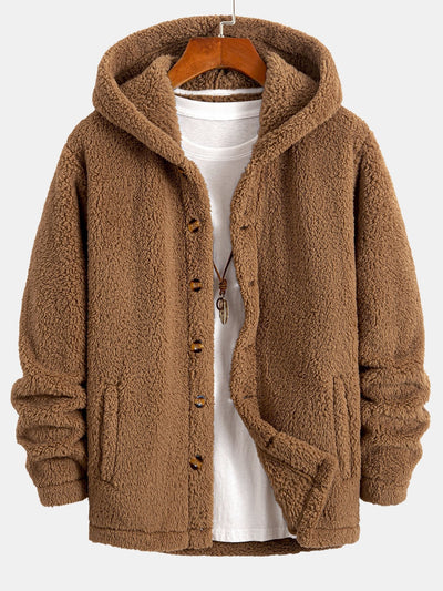 Ryder | Teddy Fleece Button Up Hooded Coat