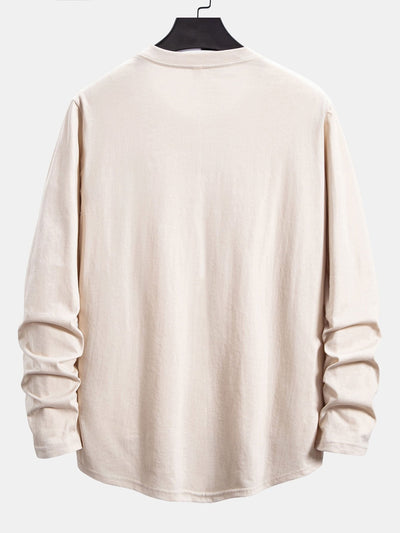 Adamo® | 3 Pieces Basic Long Sleeve Cotton Arc Hem T-Shirts