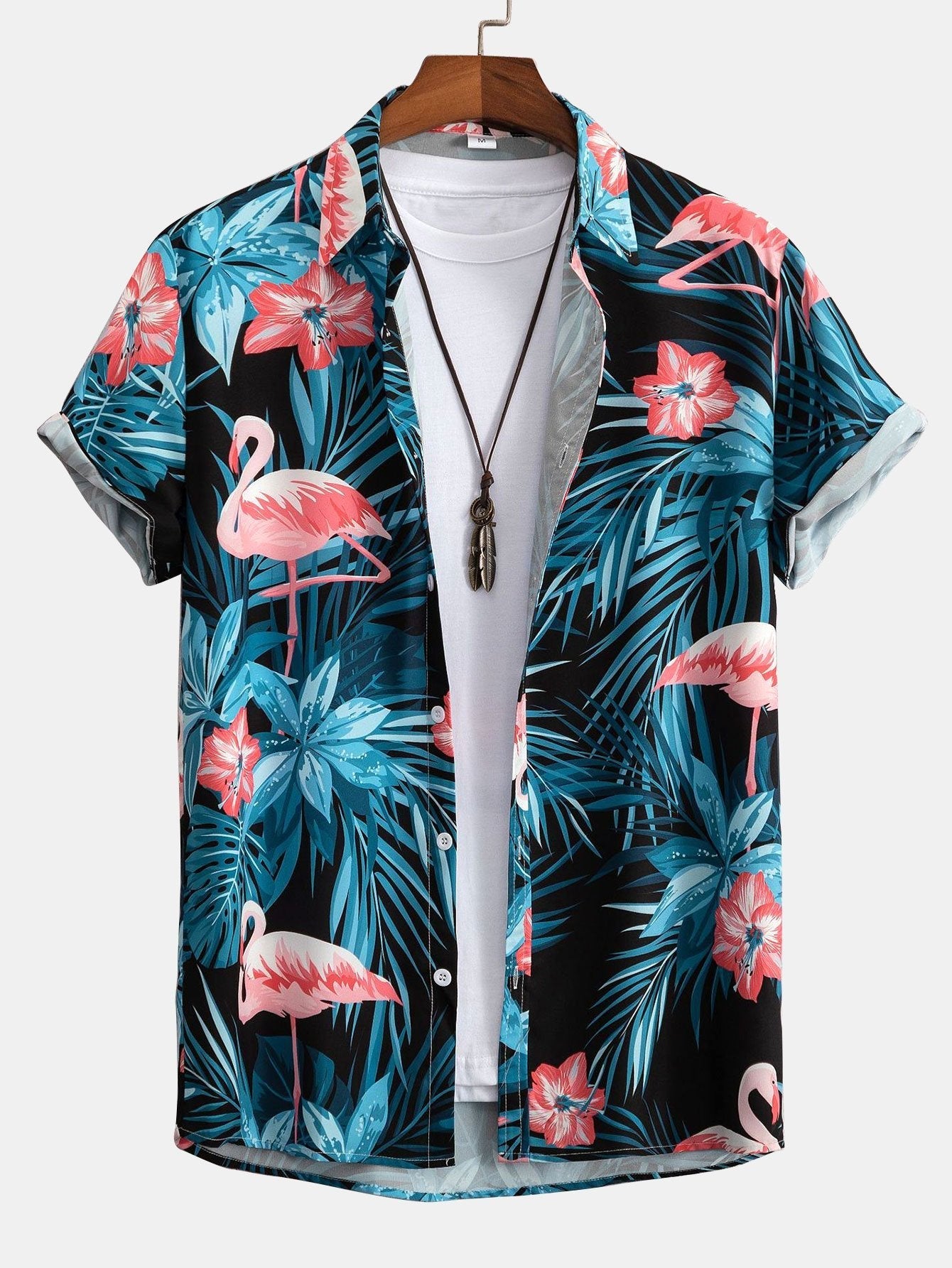 Asbjorn® | Flamingo Tropical Print Button Up Shirt