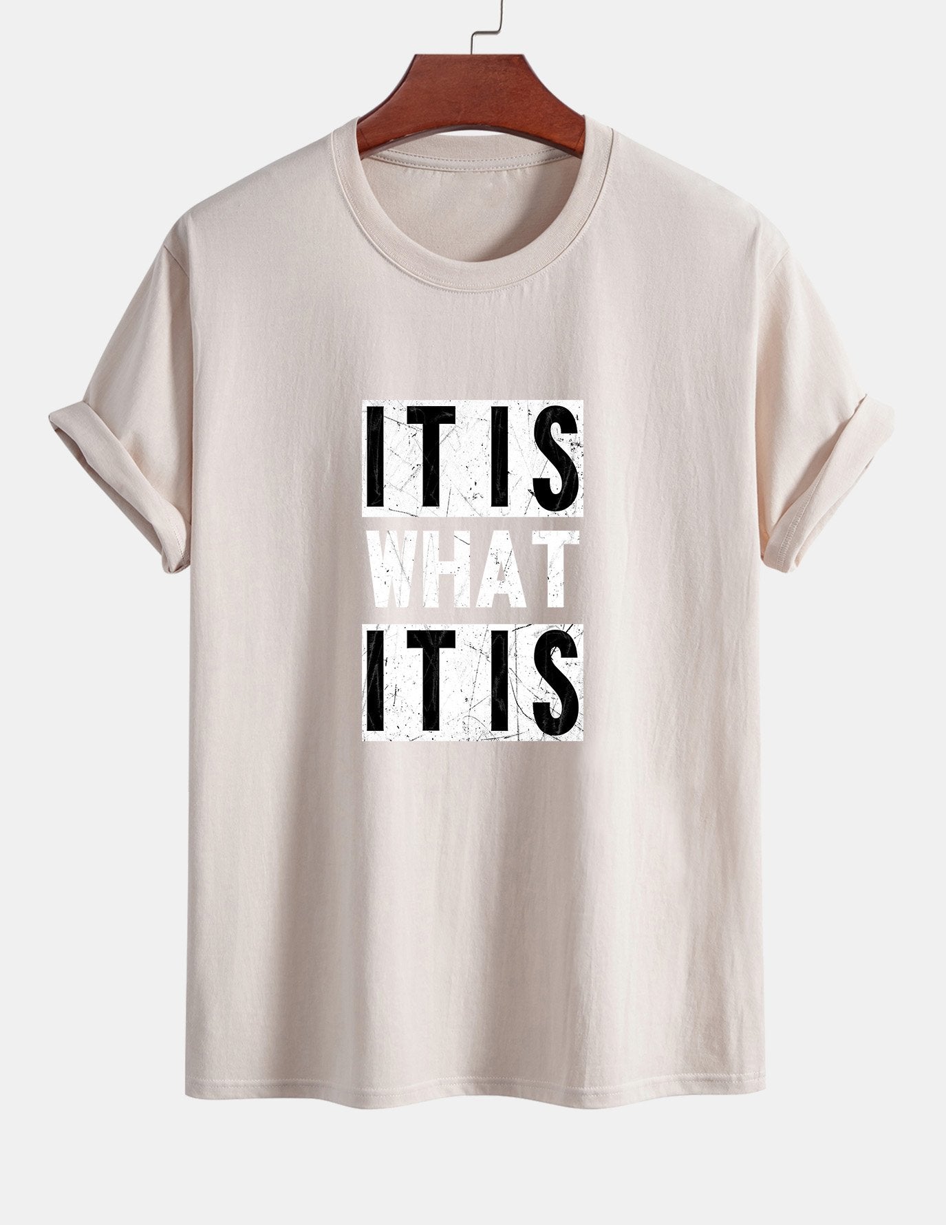 Tranquilino® | It Is What It Is Print Cotton T-Shirt