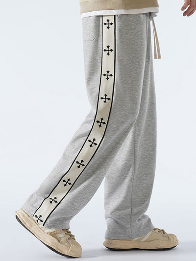 Bach® | Relax Fit Cross Side Stripe Straight Leg Pants