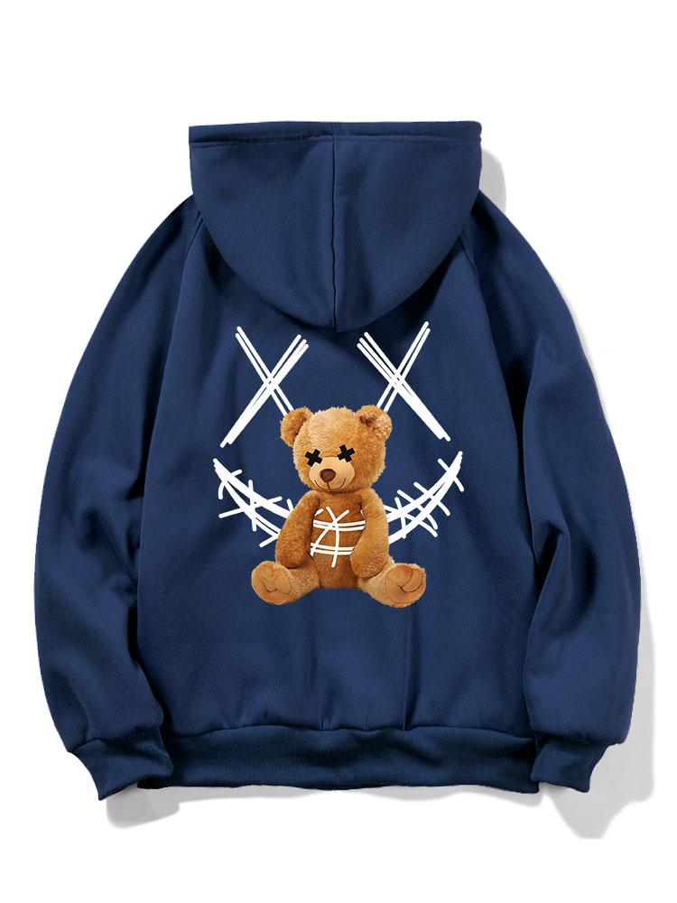 Jeziah | Smiley Bear Back Print Hoodie