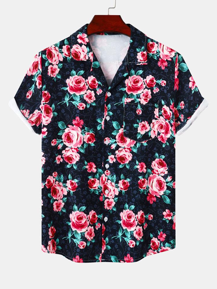 Arlow® | Rose Print Revere Shirt