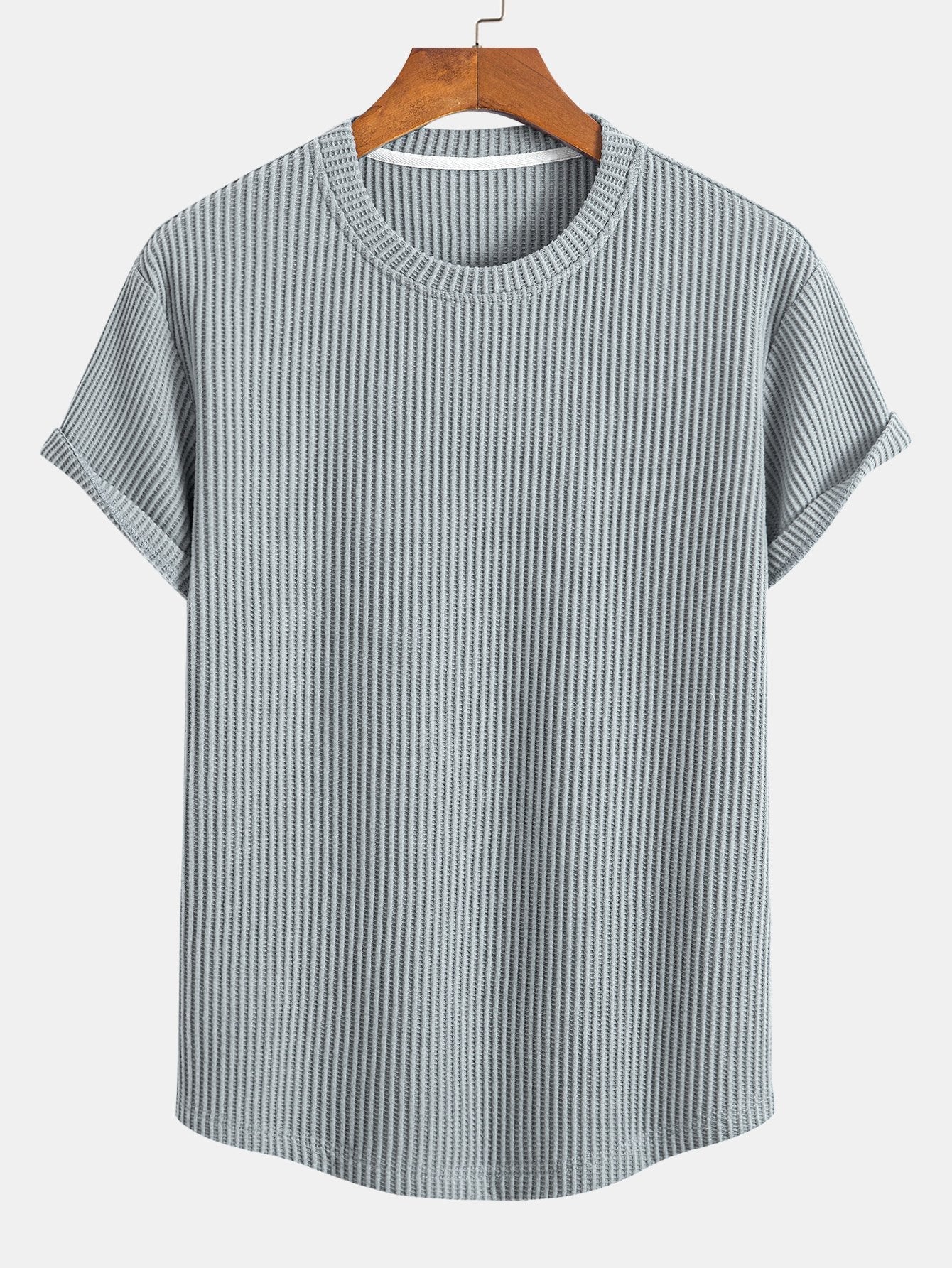 Secundino® | Knitted Waffle Arc Hem T-Shirt