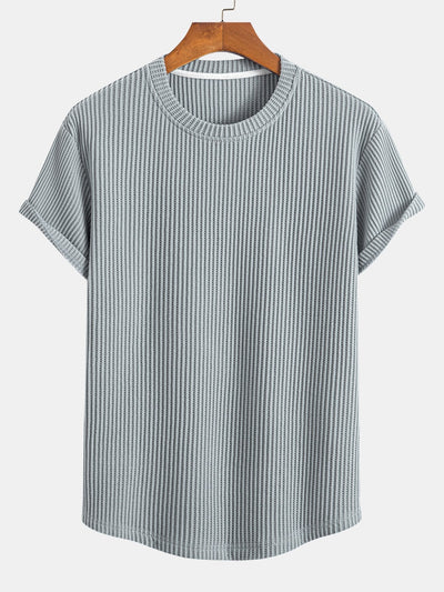 Secundino® | Knitted Waffle Arc Hem T-Shirt