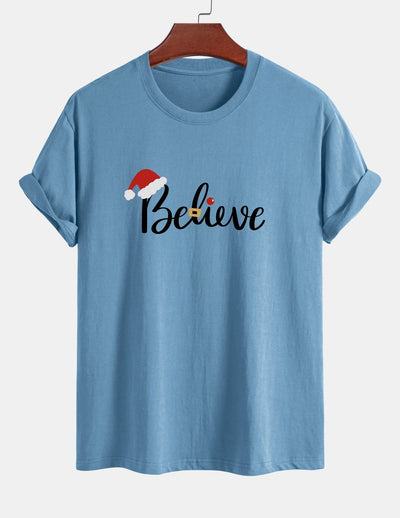 Aitor® | Christmas Believe Print Cotton T-Shirt