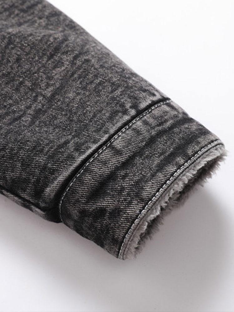 Emmett | Teddy Lined Washed Denim Jacket