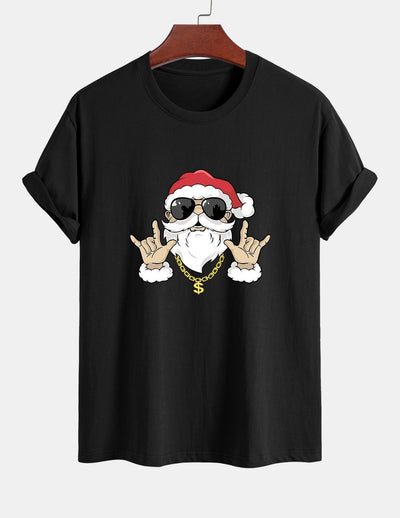 Albano® | Hip Hop Santa Print Cotton T-Shirt