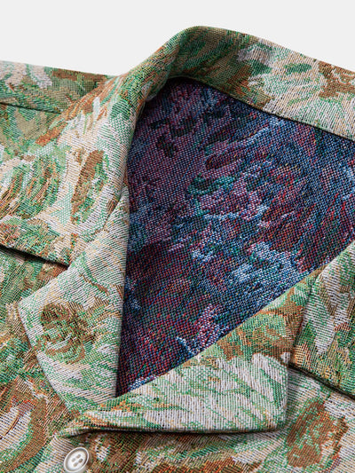 Tobías® | Painted Floral Jacquard Cuban Shirt