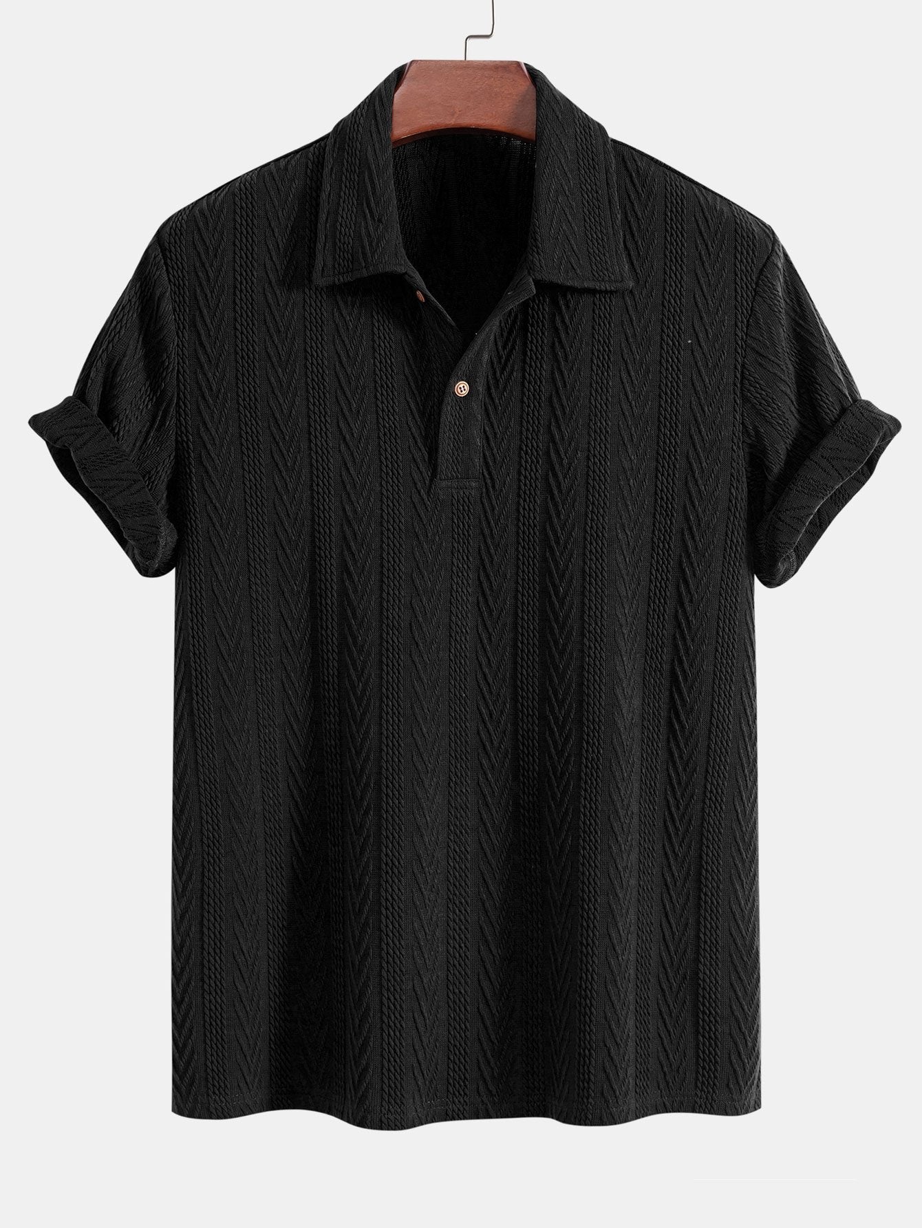 Bruno® | Knitted Geometric Jacquard Polo Shirt