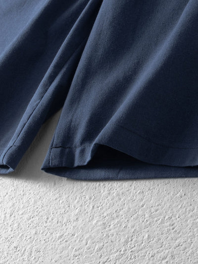 Badr® | Linen Cotton Blend Drawstring Shorts