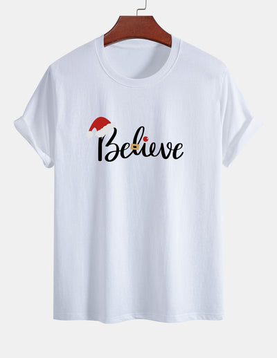 Aitor® | Christmas Believe Print Cotton T-Shirt