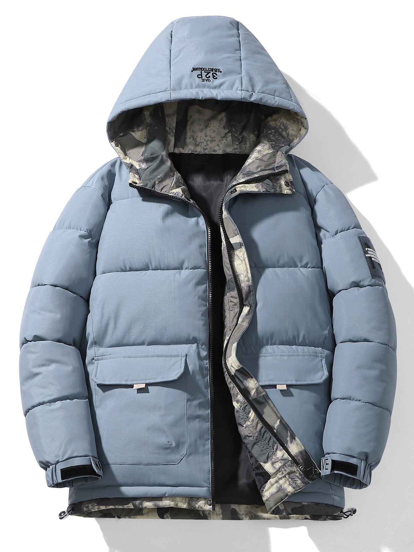 Storm | Camouflage Lined Pockets Hooded Puffer Coat