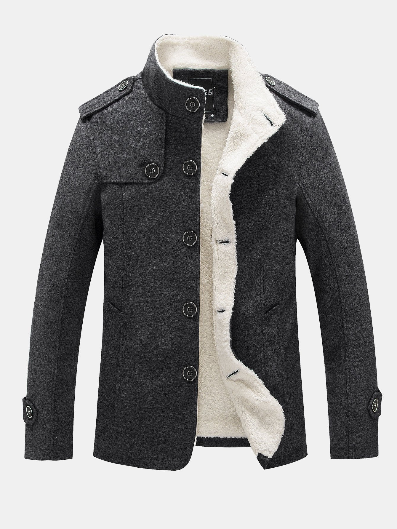 Mateo | Teddy Lined Funnel Neck Wool Look Coat