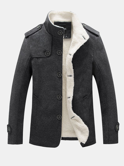 Mateo | Teddy Lined Funnel Neck Wool Look Coat
