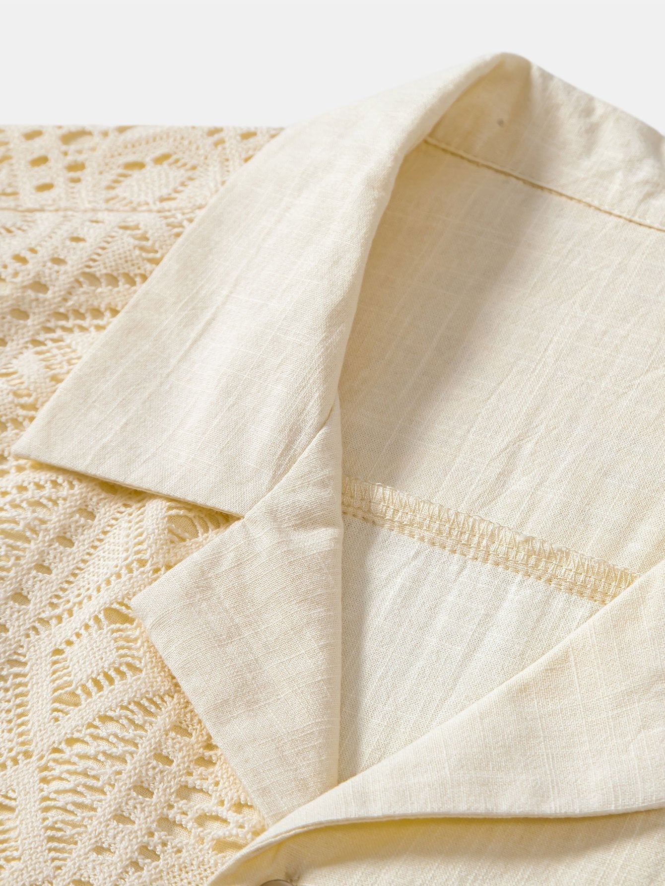 Anakin® | Geometric Textured Patchwork Cuban Shirt