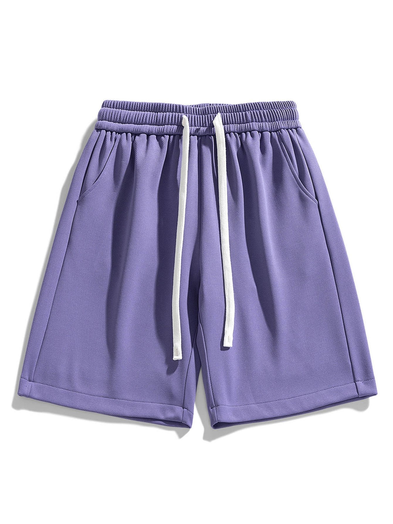 Badri® | Basic Textured Drawstring Shorts