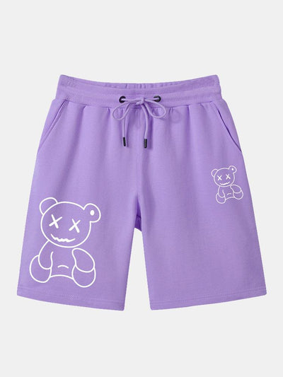 Bahadir® | Line Shaped Bear Print Shorts