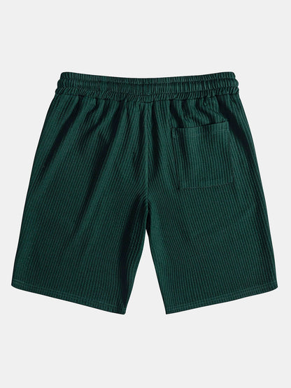 Adalgiso® | Muscle Fit Ribbed Stand Collar Shirt & Shorts