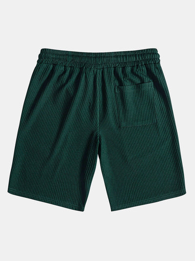 Adalgiso® | Muscle Fit Ribbed Stand Collar Shirt & Shorts