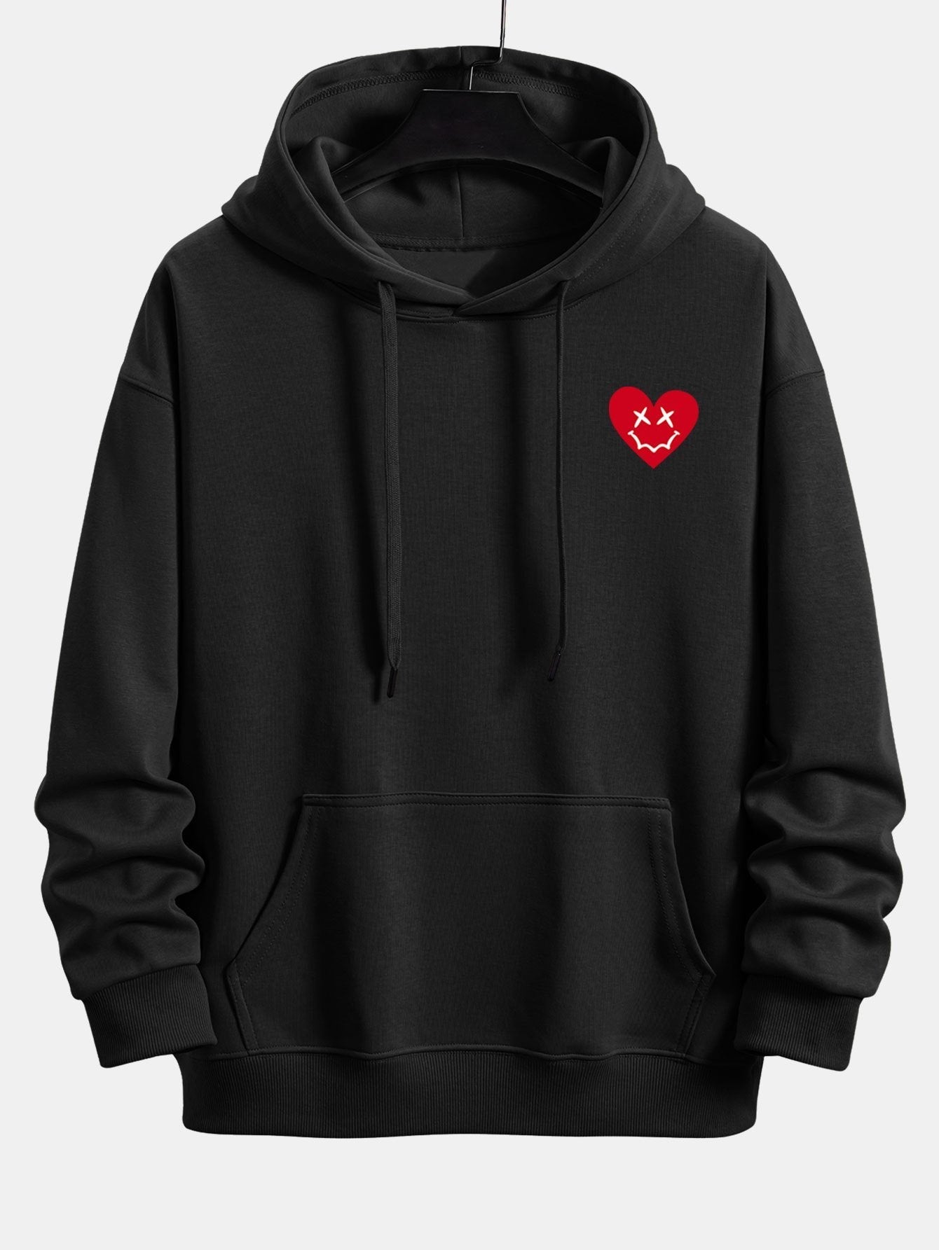 Vernon | Heart Shaped Smiley Face Print Relax Fit Hoodie