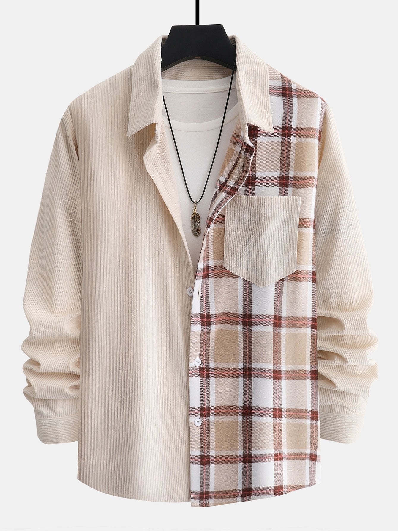 Altamirano® | Corduroy Plaid Panel Shirt