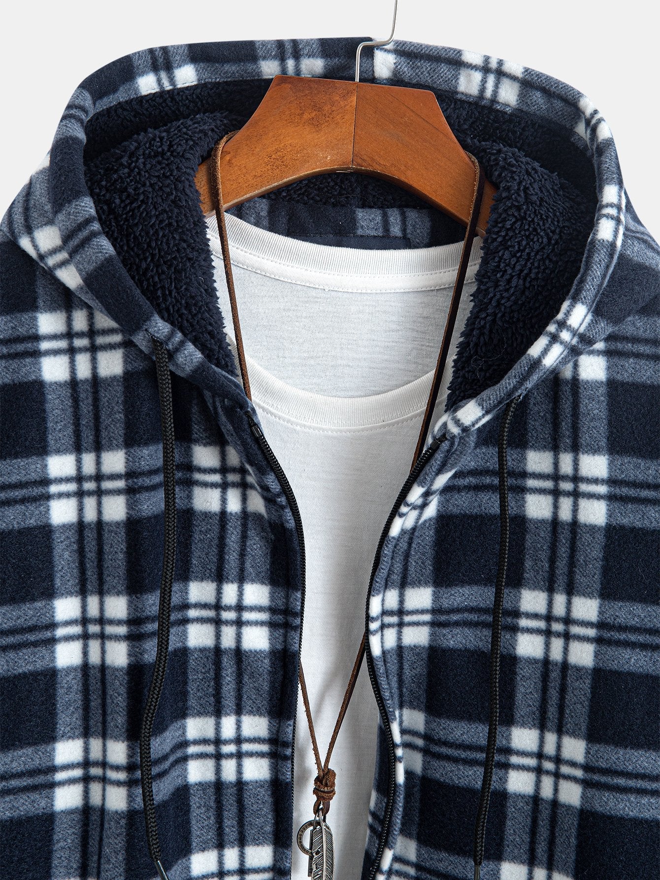 Paolo | Teddy Fleece Lined Flannel Plaid Hoodie