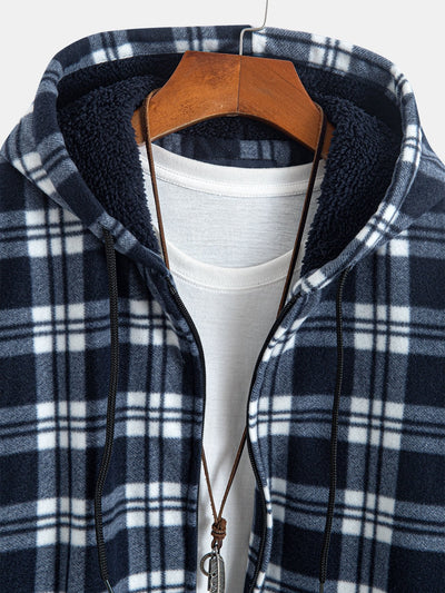 Paolo | Teddy Fleece Lined Flannel Plaid Hoodie