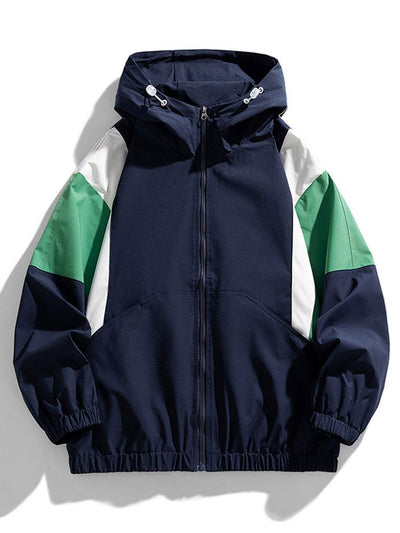 Hugo | Relax Fit Color Block Hooded Windbreaker